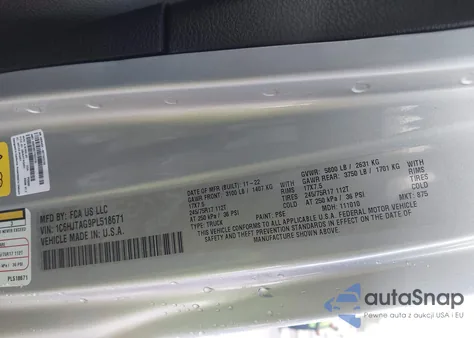 2023 Jeep Gladiator Freedom 4X4 z USA, uszkodzony, nr VIN 1C6HJTAG9PL518671